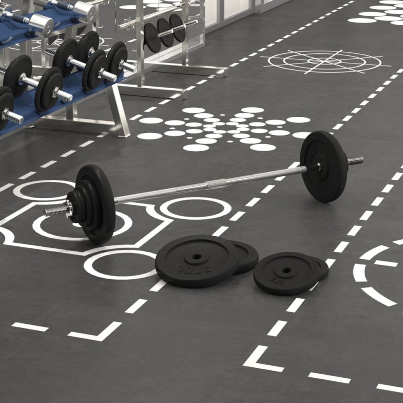 vidaXL Langhantel mit Hantelscheiben 60 kg Gusseisen vidaXL Langhantel mit Hantelscheiben 60 kg Gusseisen