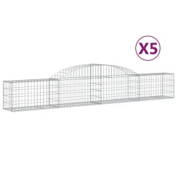 vidaXL Gabionen mit Hochbogen 5 Stk. 300x30x40/60 cm Verzinktes Eisen