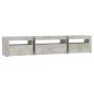 vidaXL TV-Schrank mit LED-Leuchten Betongrau 195x35x40 cm vidaXL TV-Schrank mit LED-Leuchten Betongrau 195x35x40 cm