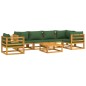 vidaXL 7-tlg. Garten-Lounge-Set mit Grünen Kissen Massivholz vidaXL 7-tlg. Garten-Lounge-Set mit Grünen Kissen Massivholz