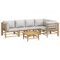 vidaXL 6-tlg. Garten-Lounge-Set mit Hellgrauen Kissen Bambus vidaXL 6-tlg. Garten-Lounge-Set mit Hellgrauen Kissen Bambus