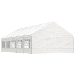 vidaXL Pavillon mit Dach Weiß 11,15x5,88x3,75 m Polyethylen