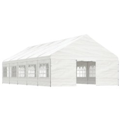 vidaXL Pavillon mit Dach Weiß 11,15x5,88x3,75 m Polyethylen