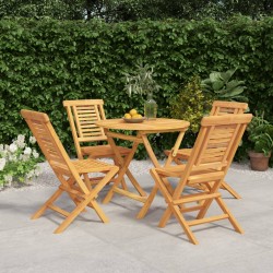 vidaXL 5-tlg. Garten-Essgruppe Massivholz Teak
