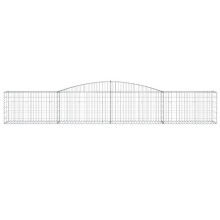 vidaXL Gabionen mit Hochbogen 9 Stk. 400x50x60/80cm Verzinktes Eisen