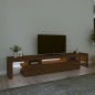vidaXL TV-Schrank mit LED-Leuchten Braun Eichen-Optik 215x36,5x40 cm vidaXL TV-Schrank mit LED-Leuchten Braun Eichen-Optik 215x36,5x40 cm