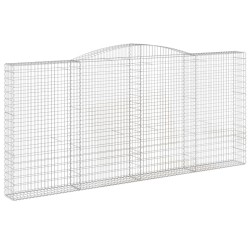 vidaXL Gabionen mit Hochbogen 6 Stk. 400x30x180/200cm Verzinktes Eisen