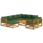 vidaXL 10-tlg. Garten-Lounge-Set mit Grünen Kissen Massivholz vidaXL 10-tlg. Garten-Lounge-Set mit Grünen Kissen Massivholz