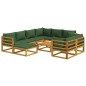 vidaXL 10-tlg. Garten-Lounge-Set mit Grünen Kissen Massivholz vidaXL 10-tlg. Garten-Lounge-Set mit Grünen Kissen Massivholz