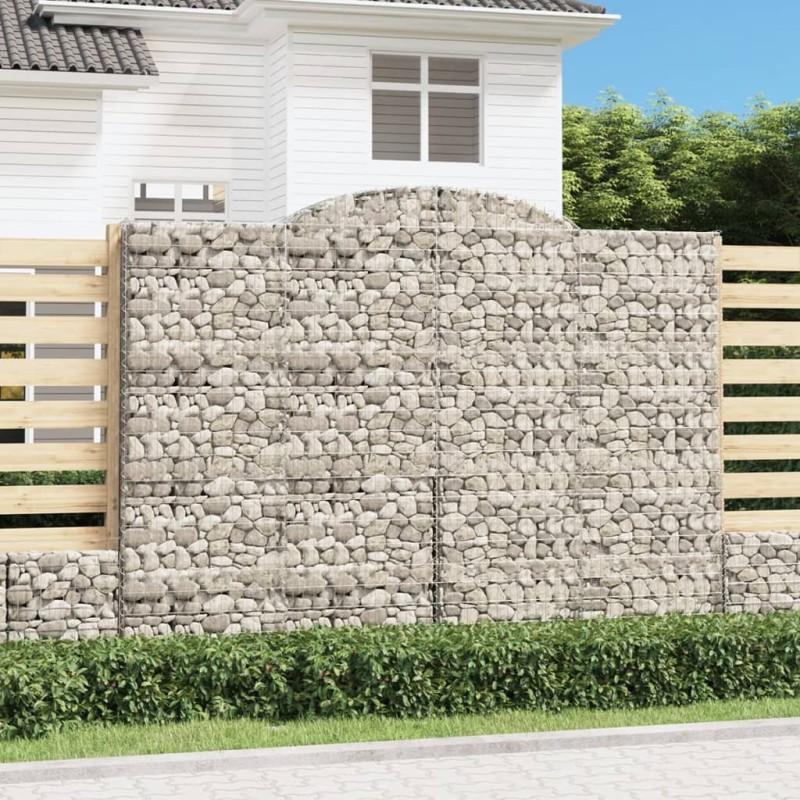 vidaXL Gabionen mit Hochbogen 3 Stk. 300x50x220/240cm Verzinktes Eisen vidaXL Gabionen mit Hochbogen 3 Stk. 300x50x220/240cm Verzinktes Eisen