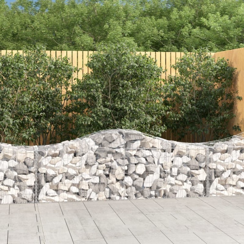 vidaXL Gabionen mit Hochbogen 9 Stk. 200x50x60/80 cm Verzinktes Eisen vidaXL Gabionen mit Hochbogen 9 Stk. 200x50x60/80 cm Verzinktes Eisen