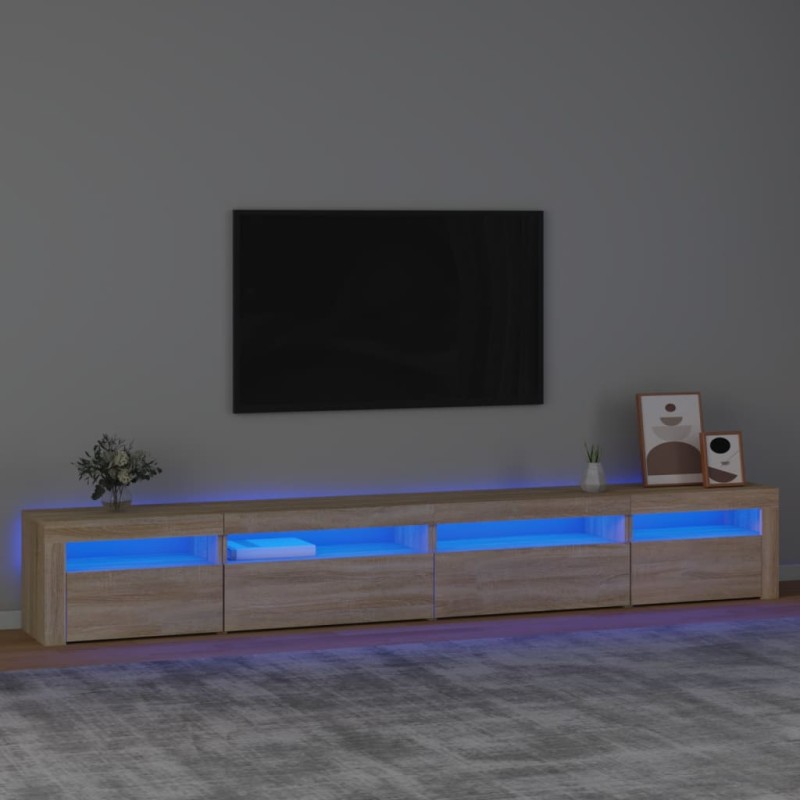 vidaXL TV-Schrank mit LED-Leuchten Sonoma-Eiche 270x35x40 cm vidaXL TV-Schrank mit LED-Leuchten Sonoma-Eiche 270x35x40 cm