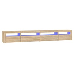 vidaXL TV-Schrank mit LED-Leuchten Sonoma-Eiche 270x35x40 cm
