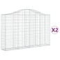 vidaXL Gabionen mit Hochbogen 2 Stk. 200x30x120/140cm Verzinktes Eisen vidaXL Gabionen mit Hochbogen 2 Stk. 200x30x120/140cm Verzinktes Eisen