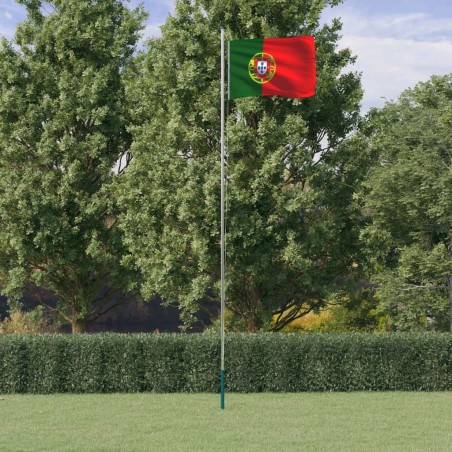 vidaXL Flagge Portugals mit Mast 6,23 m Aluminium