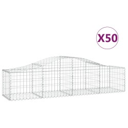 vidaXL Gabionen mit Hochbogen 50 Stk. 200x50x40/60 cm Verzinktes Eisen