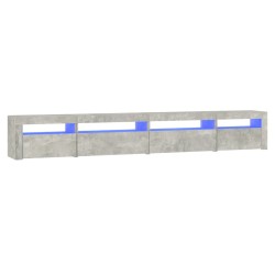 vidaXL TV-Schrank mit LED-Leuchten Betongrau 270x35x40 cm