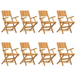 vidaXL Gartenstühle 8 Stk. Klappbar 55x61x90 cm Massivholz Teak