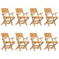 vidaXL Gartenstühle 8 Stk. Klappbar 55x61x90 cm Massivholz Teak vidaXL Gartenstühle 8 Stk. Klappbar 55x61x90 cm Massivholz Teak
