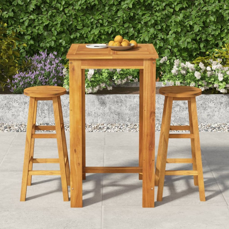 vidaXL 3-tlg. Gartenbar-Set Massivholz Akazie vidaXL 3-tlg. Gartenbar-Set Massivholz Akazie