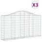 vidaXL Gabionen mit Hochbogen 3 Stk. 200x30x100/120cm Verzinktes Eisen vidaXL Gabionen mit Hochbogen 3 Stk. 200x30x100/120cm Verzinktes Eisen