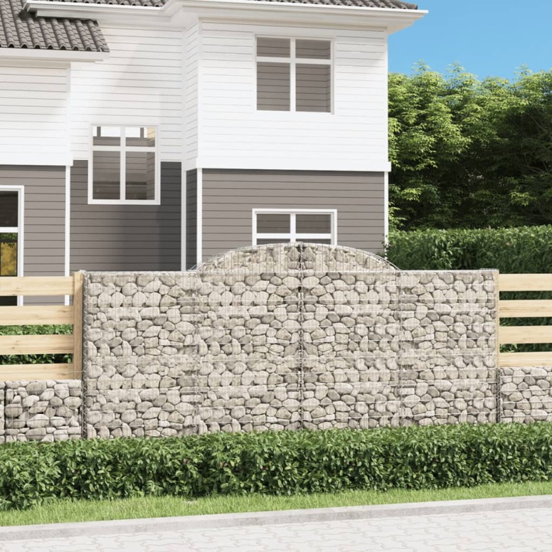 vidaXL Gabionen mit Hochbogen 17 Stk 300x50x140/160cm Verzinktes Eisen vidaXL Gabionen mit Hochbogen 17 Stk 300x50x140/160cm Verzinktes Eisen