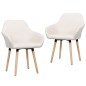 Esszimmerstühle 2 Stk. Creme Stoff Esszimmerstühle 2 Stk. Creme Stoff