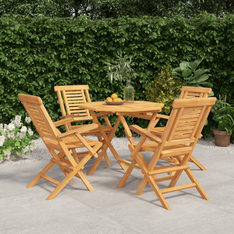 vidaXL 5-tlg. Garten-Essgruppe Massivholz Teak vidaXL 5-tlg. Garten-Essgruppe Massivholz Teak