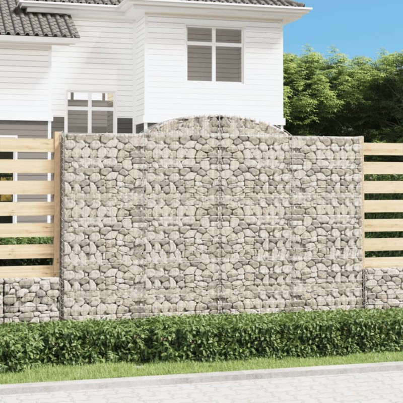 vidaXL Gabionen mit Hochbogen 5 Stk. 300x50x200/220cm Verzinktes Eisen vidaXL Gabionen mit Hochbogen 5 Stk. 300x50x200/220cm Verzinktes Eisen