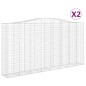 vidaXL Gabionen mit Hochbogen 2 Stk. 400x50x200/220cm Verzinktes Eisen vidaXL Gabionen mit Hochbogen 2 Stk. 400x50x200/220cm Verzinktes Eisen
