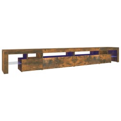 vidaXL TV-Schrank mit LED-Leuchten Räuchereiche 290x36,5x40 cm