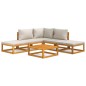 vidaXL 6-tlg. Garten-Lounge-Set mit Hellgrauen Kissen Massivholz vidaXL 6-tlg. Garten-Lounge-Set mit Hellgrauen Kissen Massivholz