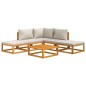 vidaXL 6-tlg. Garten-Lounge-Set mit Hellgrauen Kissen Massivholz vidaXL 6-tlg. Garten-Lounge-Set mit Hellgrauen Kissen Massivholz