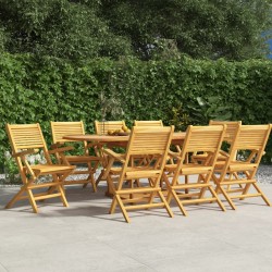 vidaXL Gartenstühle 8 Stk. Klappbar 55x62x90 cm Massivholz Teak