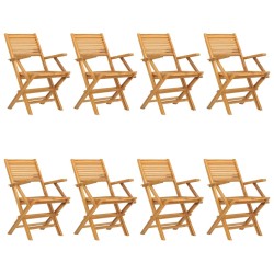vidaXL Gartenstühle 8 Stk. Klappbar 55x62x90 cm Massivholz Teak