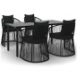 vidaXL 5-tlg. Garten-Essgruppe mit Kissen Schwarz PVC Rattan vidaXL 5-tlg. Garten-Essgruppe mit Kissen Schwarz PVC Rattan