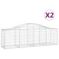 vidaXL Gabionen mit Hochbogen 2 Stk. 200x50x60/80 cm Verzinktes Eisen vidaXL Gabionen mit Hochbogen 2 Stk. 200x50x60/80 cm Verzinktes Eisen