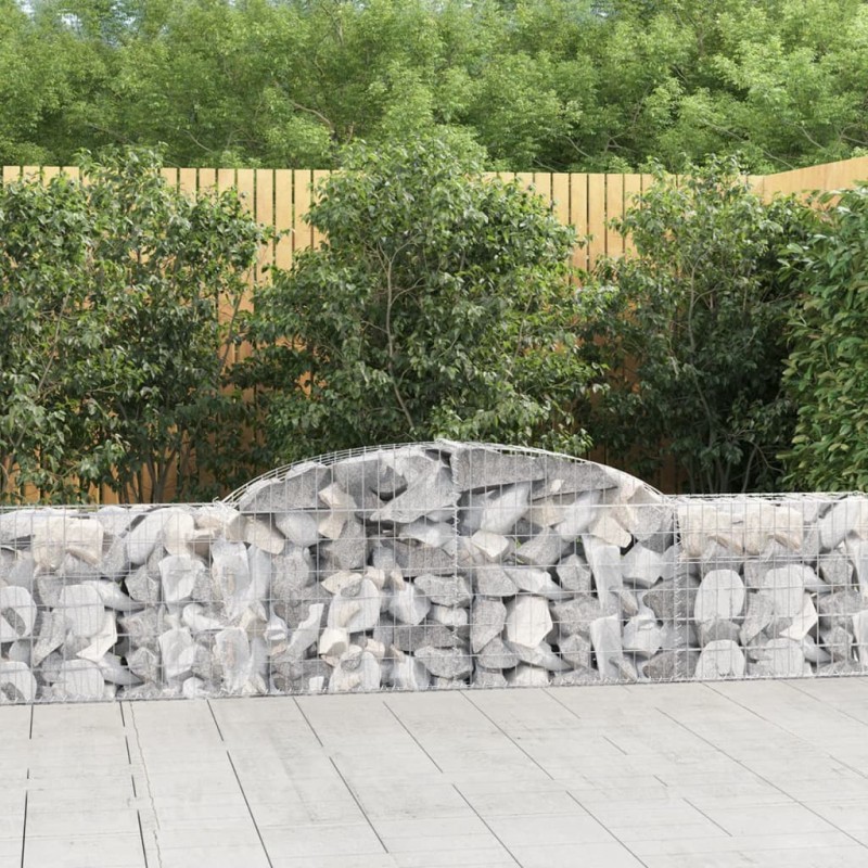 vidaXL Gabionen mit Hochbogen 12 Stk. 300x30x60/80 cm Verzinktes Eisen vidaXL Gabionen mit Hochbogen 12 Stk. 300x30x60/80 cm Verzinktes Eisen