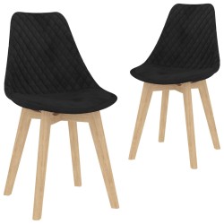 Esszimmerstühle 2 Stk. Schwarz Samt