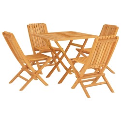 vidaXL 5-tlg. Garten-Essgruppe Massivholz Teak
