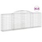 vidaXL Gabionen mit Hochbogen 15 Stk 300x30x100/120cm Verzinktes Eisen vidaXL Gabionen mit Hochbogen 15 Stk 300x30x100/120cm Verzinktes Eisen