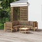vidaXL 6-tlg. Garten-Lounge-Set mit Kissen Taupe Bambus vidaXL 6-tlg. Garten-Lounge-Set mit Kissen Taupe Bambus