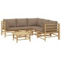 vidaXL 6-tlg. Garten-Lounge-Set mit Kissen Taupe Bambus vidaXL 6-tlg. Garten-Lounge-Set mit Kissen Taupe Bambus