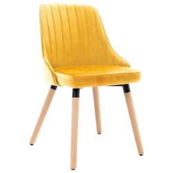 323059  Dining Chairs 2 pcs Yellow Velvet