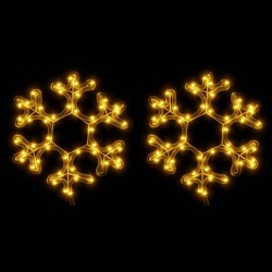 vidaXL LED-Schneeflocken 2 Stk. Warmweiß 27x27 cm