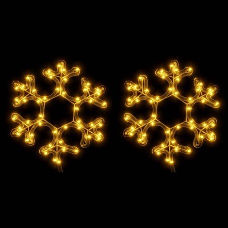 vidaXL LED-Schneeflocken 2 Stk. Warmweiß 27x27 cm