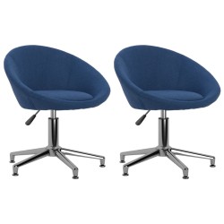 Esszimmerstühle 2 Stk. Drehbar Blau Stoff
