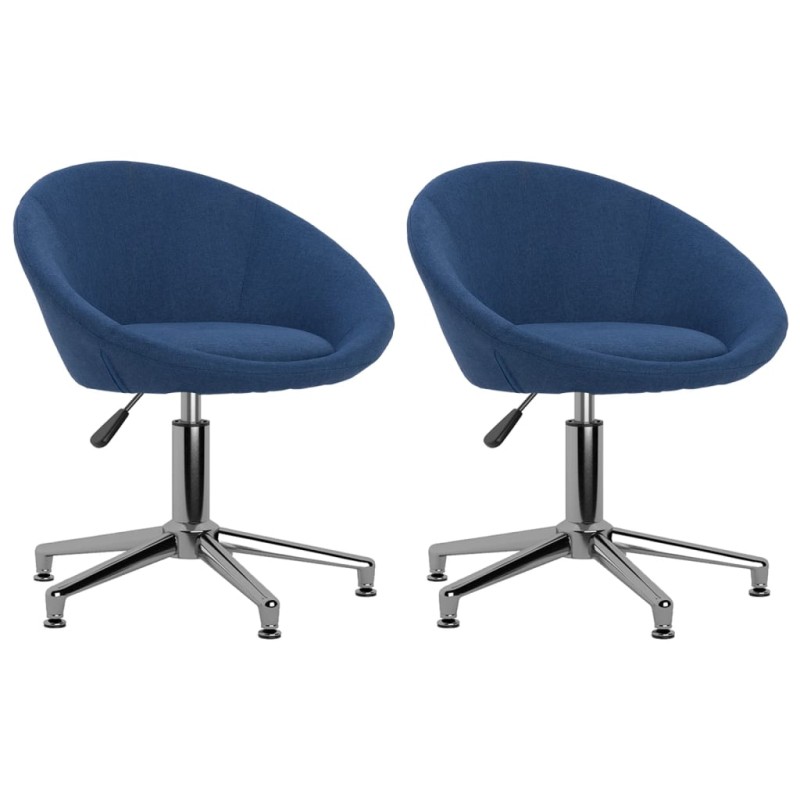 Esszimmerstühle 2 Stk. Drehbar Blau Stoff Esszimmerstühle 2 Stk. Drehbar Blau Stoff