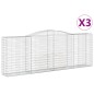 vidaXL Gabionen mit Hochbogen 3 Stk. 400x50x140/160cm Verzinktes Eisen vidaXL Gabionen mit Hochbogen 3 Stk. 400x50x140/160cm Verzinktes Eisen