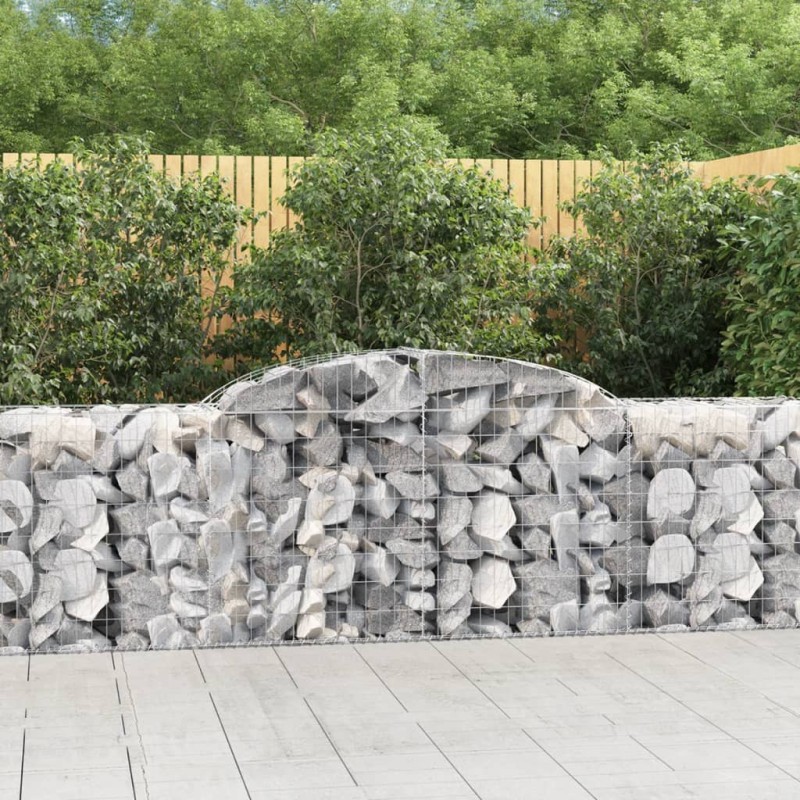 vidaXL Gabionen mit Hochbogen 11 Stk. 300x50x80/100cm Verzinktes Eisen vidaXL Gabionen mit Hochbogen 11 Stk. 300x50x80/100cm Verzinktes Eisen